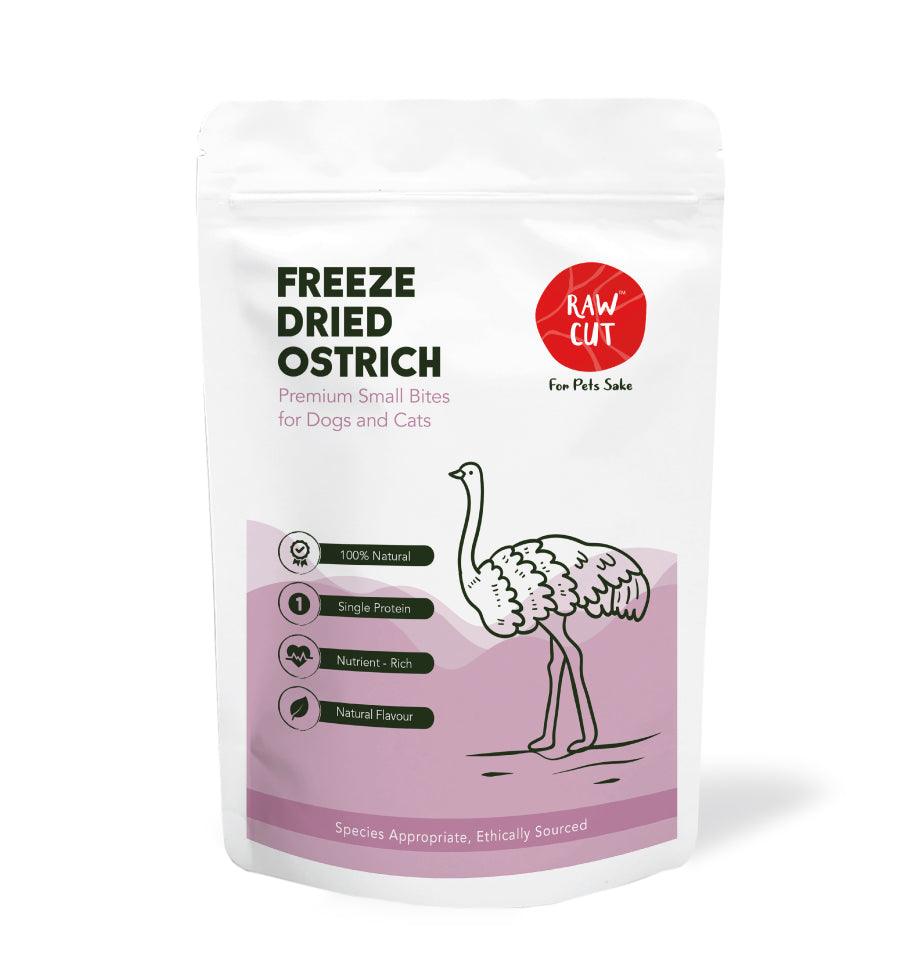 Freeze Dried - Ostrich Bites Treats - Raw Cut